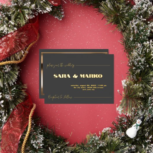 ModernTypografie | Minimale bruiloft Folie Uitnodiging (Insitu)