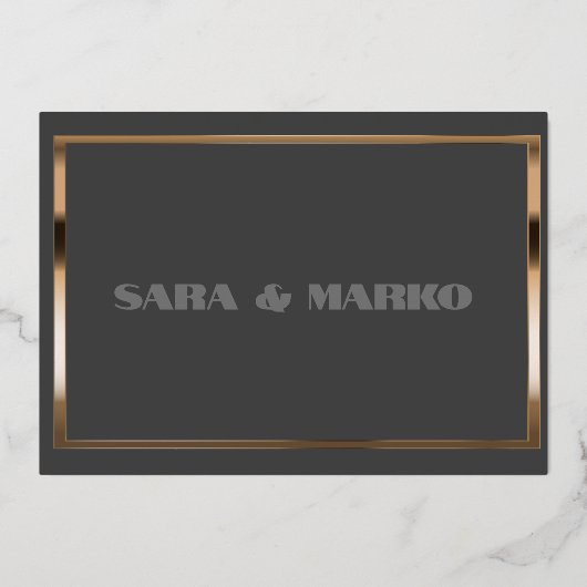 ModernTypografie | Minimale bruiloft Folie Uitnodiging (Achterkant)