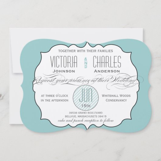 ModernTypography Wedding Invitations Kaart (Voorkant)