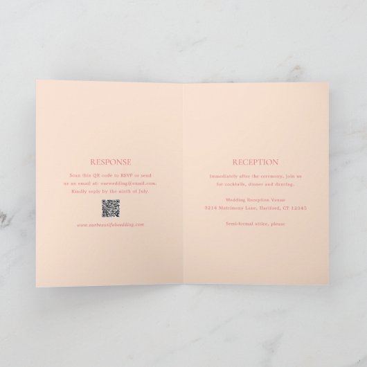 Moderrn Peach QR Code Elegante Trouw (Binnen)