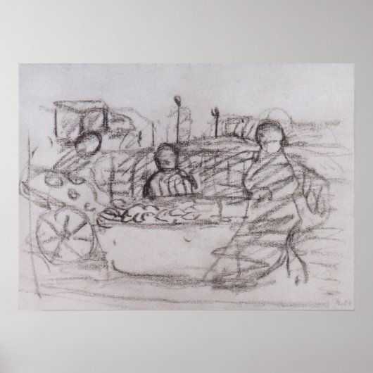 Modersohn-Becker - Drie Vrouwen Bij Een Marktkraam Poster (Voorkant)