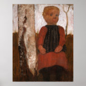 Modersohn-Becker - Kind in Red Dress 1905 Poster (Voorkant)
