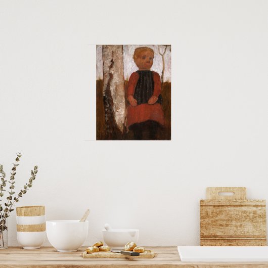 Modersohn-Becker - Kind in Red Dress 1905 Poster (Keuken)
