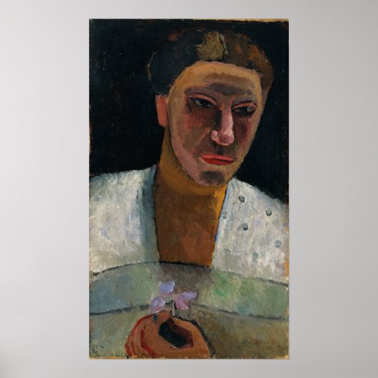 Modersohn-Becker - Lee Hoetger Met Bloem 1906 Poster (Voorkant)