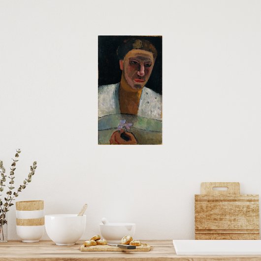 Modersohn-Becker - Lee Hoetger met ventilator 1906 Poster (Keuken)