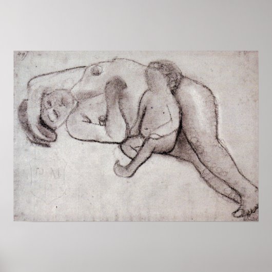 Modersohn-Becker - Liggende Moeder En Kind 1906 Poster (Voorkant)