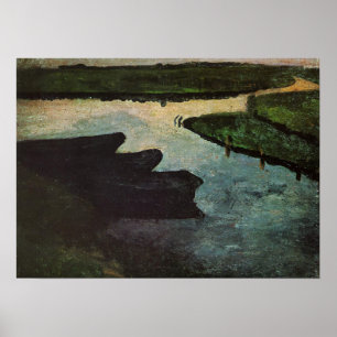 Modersohn-Becker - Marsh Channel met turfbarrières Poster