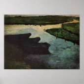 Modersohn-Becker - Marsh Channel met turfbarrières Poster (Voorkant)