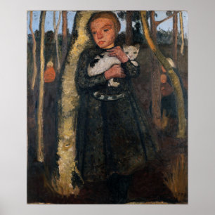 Modersohn-Becker - Meisje in het berkenbos Poster