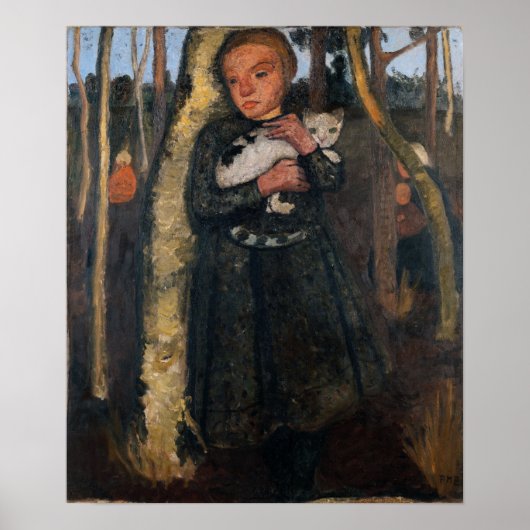 Modersohn-Becker - Meisje in het berkenbos Poster (Voorkant)