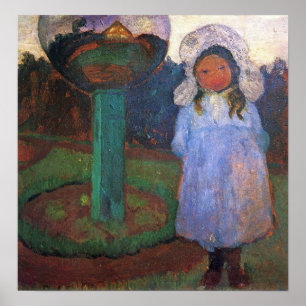 Modersohn-Becker - Meisjes in de tuin met glazen b Poster