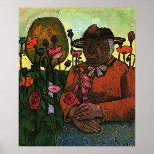 Modersohn-Becker - Oude vrouw in de tuin 1906 Poster