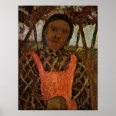 Modersohn-Becker - Peasant kind met roze Schort Poster (Voorkant)