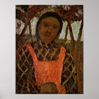 Modersohn-Becker - Peasant kind met roze Schort
