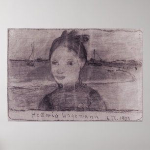 Modersohn-Becker - Portret van Hedwig Hagemann Poster