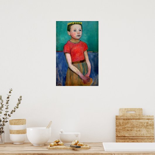 Modersohn-Becker - Portret van Italiaans meisje 19 Poster (Keuken)