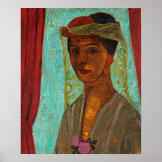 Modersohn-Becker - Zelfportret met hoed en sluier Poster (Voorkant)