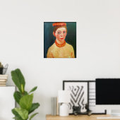 Modersohn-Becker - Zelfportret met rode Poster (Thuiskantoor)