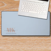 Modert Mocha Mousse Monogram Dusty Blue Bureaumat