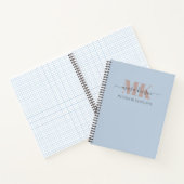 Modert Mocha Mousse Monogram Dusty Blue Notitieboek (Binnen)