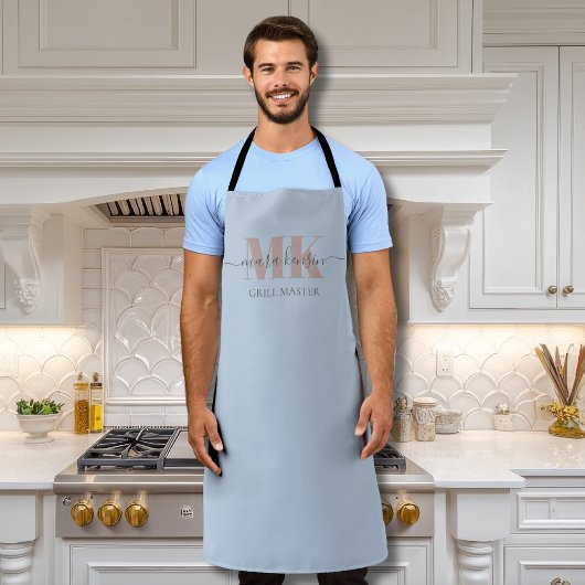 Modert Mocha Mousse Monogram Dusty Blue Schort