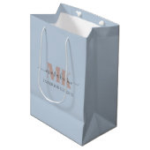 Modert Mocha Mousse Monogram Stof Blauw Medium Cadeauzakje (Voorkant Gekanteld)