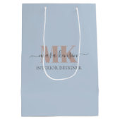 Modert Mocha Mousse Monogram Stof Blauw Medium Cadeauzakje (Achterkant)