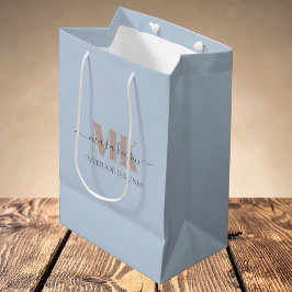 Modert Mocha Mousse Monogram Stof Blauw Medium Cadeauzakje