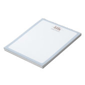 Modert Mocha Mousse Monogram Stof Blauw Notitieblok (Linkerzijde)