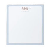 Modert Mocha Mousse Monogram Stof Blauw Notitieblok (Voorkant)