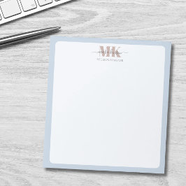 Modert Mocha Mousse Monogram Stof Blauw Notitieblok