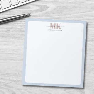 Modert Mocha Mousse Monogram Stof Blauw Notitieblok