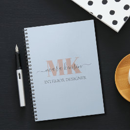 Modert Mocha Mousse Monogram Stof Blauw Notitieboek