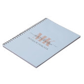 Modert Mocha Mousse Monogram Stof Blauw Notitieboek (Linkerzijde)