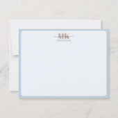 Modert Mocha Mousse Monogram Stof Blauw Notitiekaartje (Voorkant)