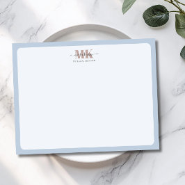 Modert Mocha Mousse Monogram Stof Blauw Notitiekaartje