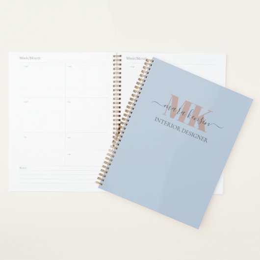Modert Mocha Mousse Monogram Stof Blauw Planner (Display)
