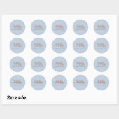Modert Mocha Mousse Monogram Stof Blauw Ronde Sticker (Vel)