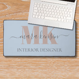 Modert Mocha Mousse Monogram Stofblauw Bureaumat