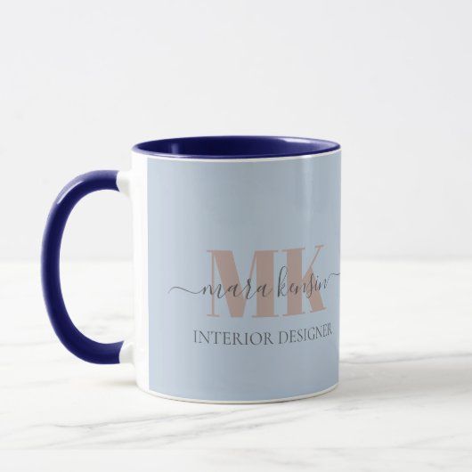 Modert Mocha Mousse Monogram Stofblauw Mok (Links)