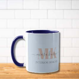 Modert Mocha Mousse Monogram Stofblauw Mok