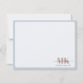 Modert Mocha Mousse Monogram Stofblauw Notitiekaartje (Voorkant)