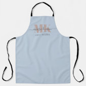 Modert Mocha Mousse Monogram Stofblauw Schort (Voorkant)