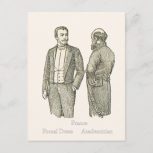 Modes, Formele jurk, 19e eeuw Briefkaart