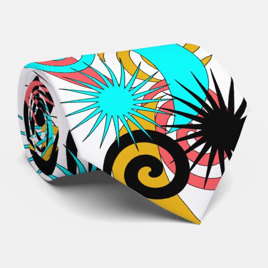 Modes Retro atomische Starburst Stropdas (Opgerold)