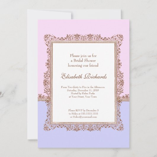  Modes Roze & Paarse Kant Vrijgezellenfeest Kaart (Achterkant)