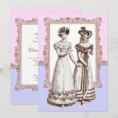  Modes Roze & Paarse Kant Vrijgezellenfeest Kaart (Voorkant / Achterkant)