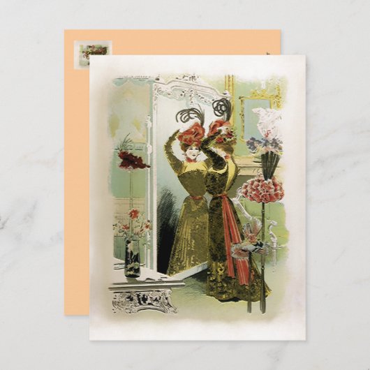 Modes van Parijs ~ Briefkaart / Uitnodiging / RSVP (Voorkant / Achterkant)