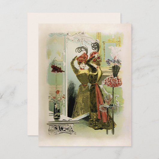 Modes van Parijs - Briefkaart / Uitnodiging / RSVP (Voorkant / Achterkant)