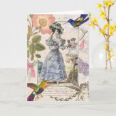 Modes van Parijs -  Girly Elegance Kaart (Gele Bloem)